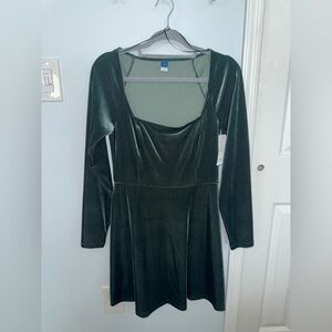 Green Velvet Dress